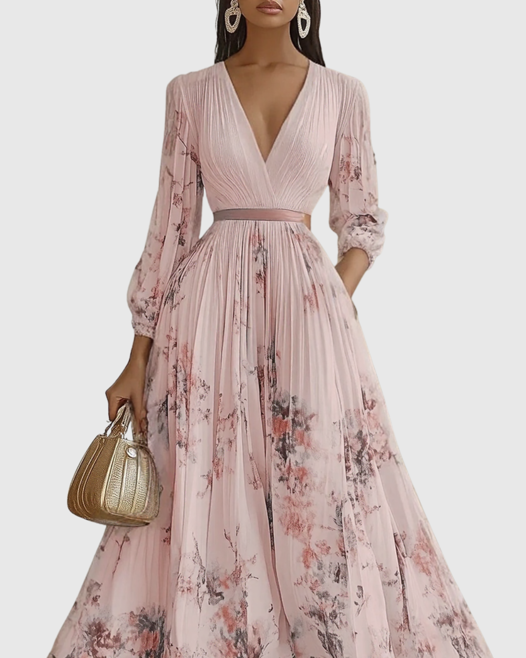 Pleated Maxi Dress for Women
