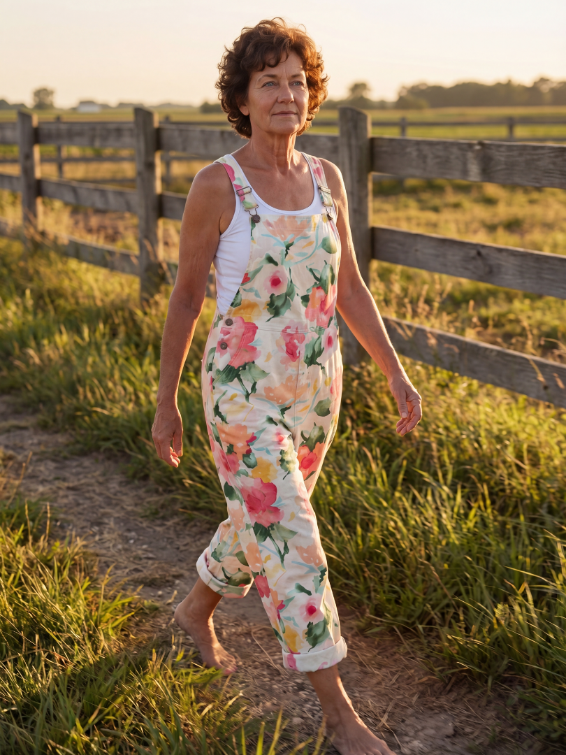 Floral Print Overalls for Women