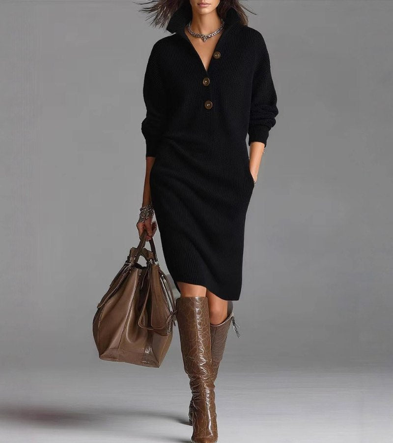 Long Sleeve Midi Sweater Dress for Women