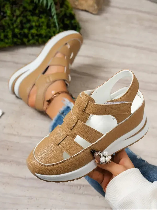 Platform Sandals with Velcro Closure for Women | Ideal for Everyday Use