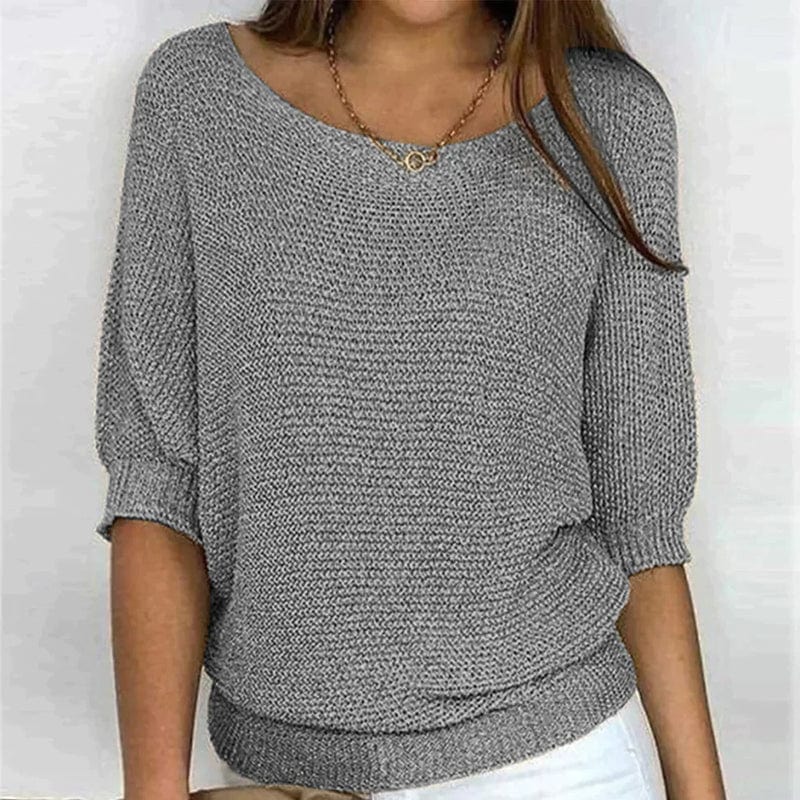 Three-Quarter Sleeve Sweater for Women