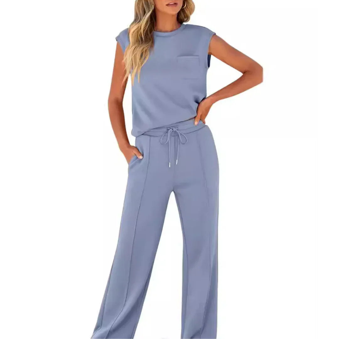 Women's Casual Sleeveless Top and Pants Set