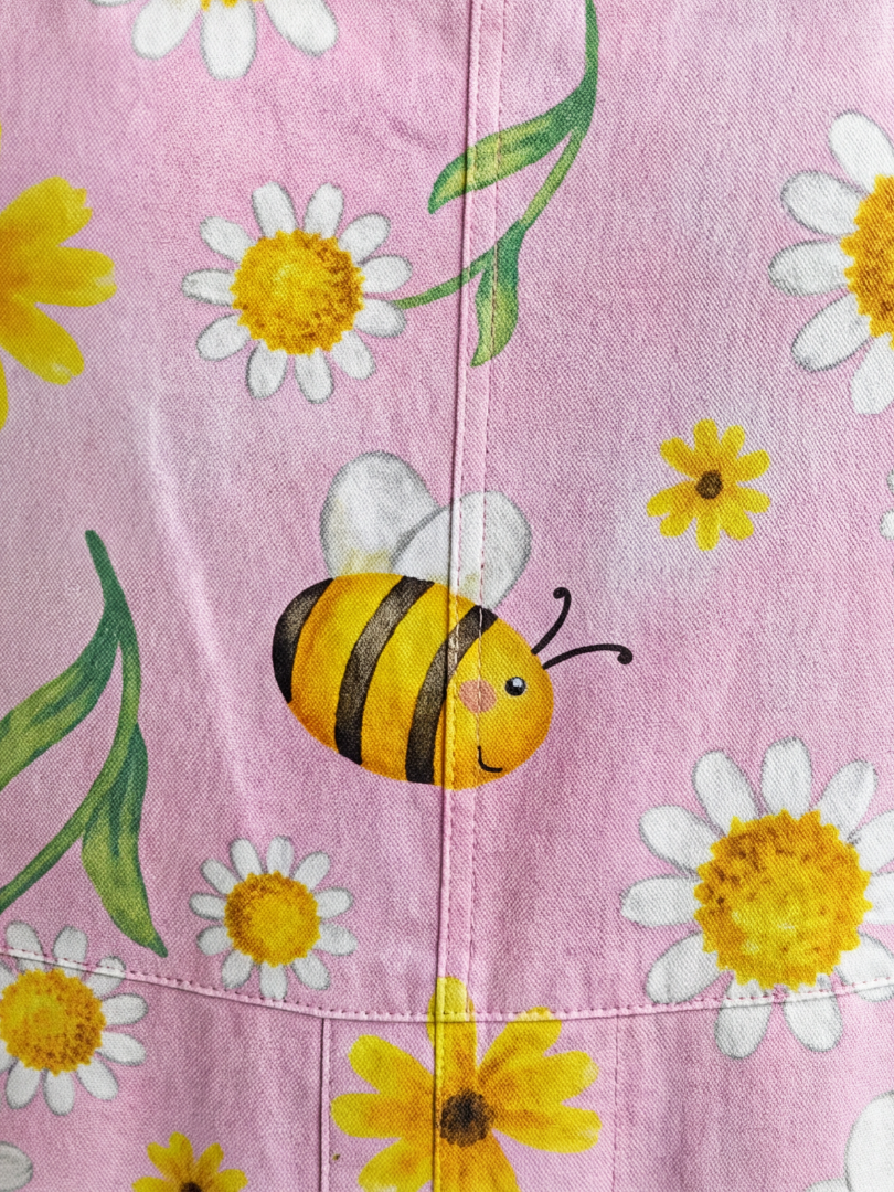 Floral Bee Print Overalls for Women