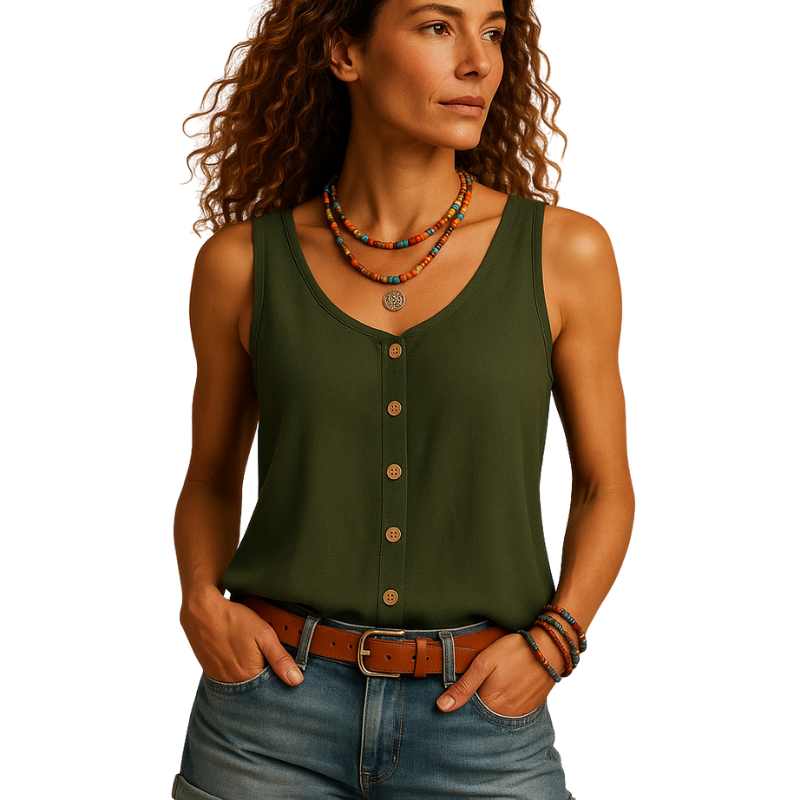 Top Without Sleeves with V-Neck for Women