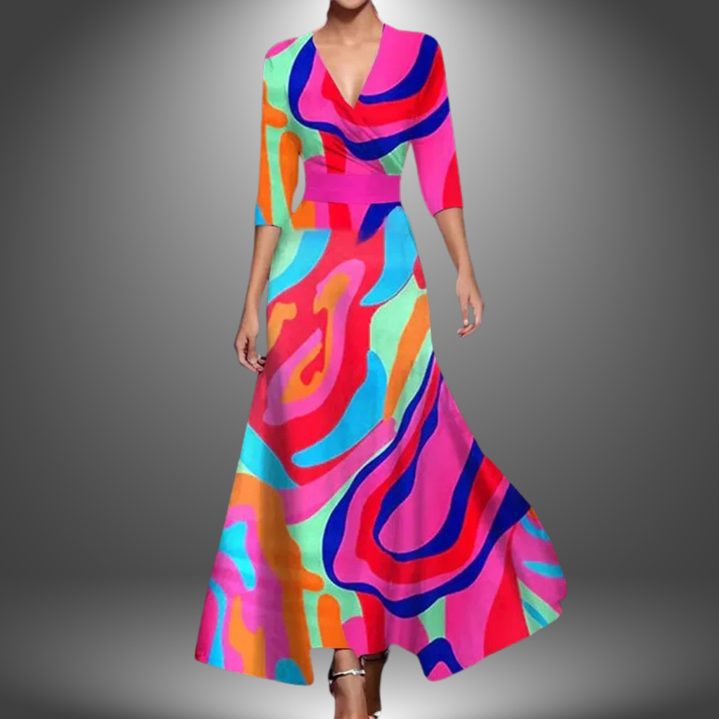 Elegant Evening Dress with Floral Print for Women
