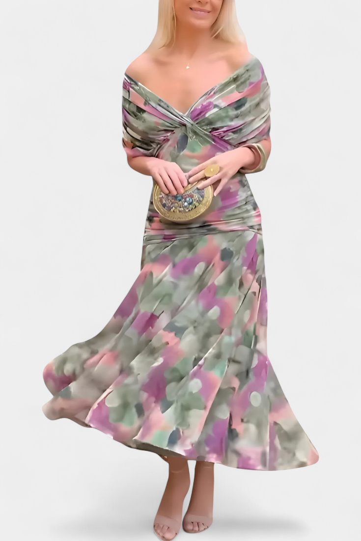 Long Floral Print Dress for Women