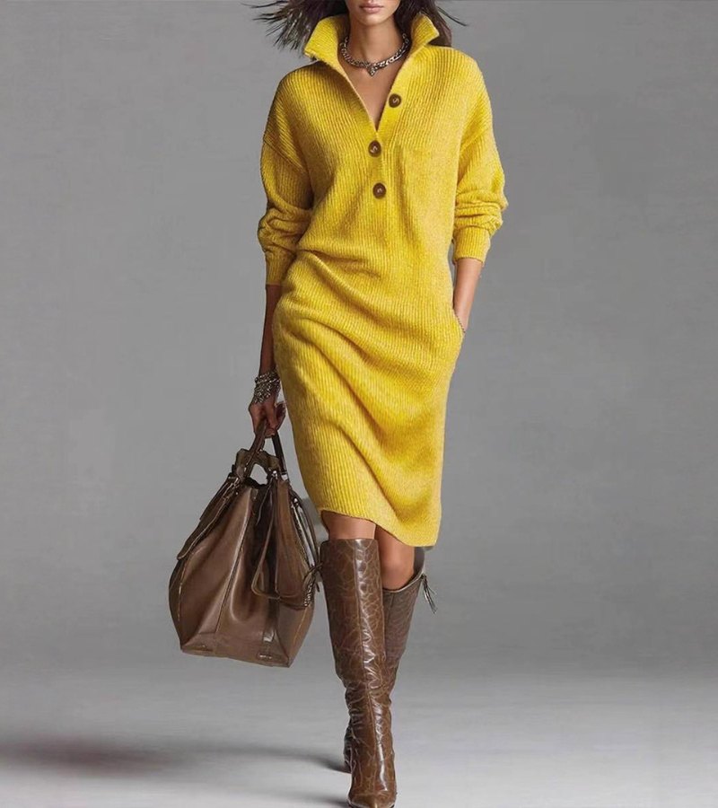 Long Sleeve Midi Sweater Dress for Women