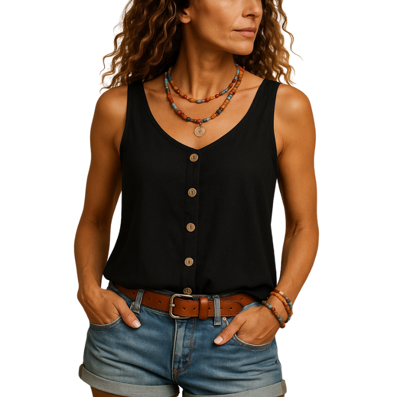 Top Without Sleeves with V-Neck for Women