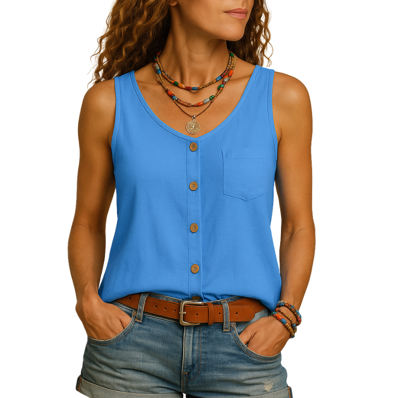 Top Without Sleeves with V-Neck for Women