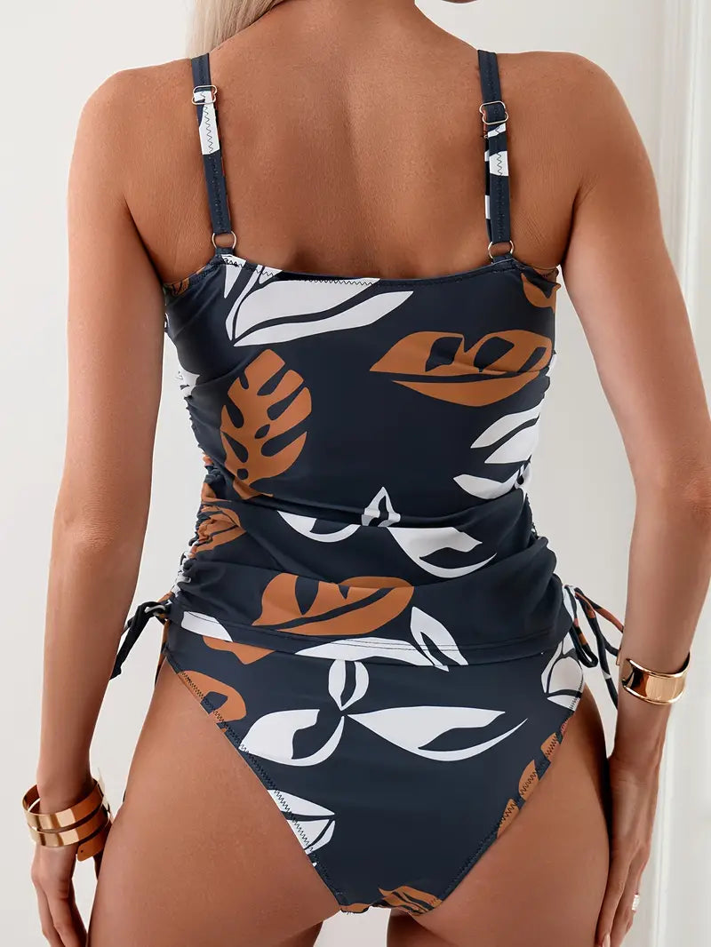 Adjustable Floral Print Tankini for Women