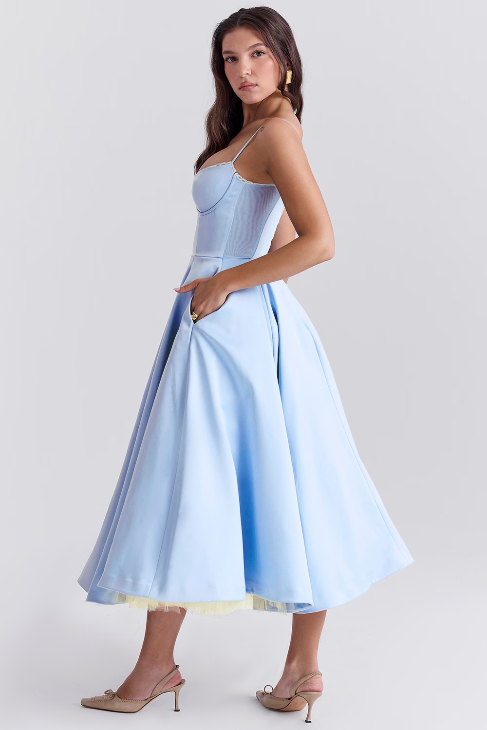 Midi Dress with Bodycon Effect for Women