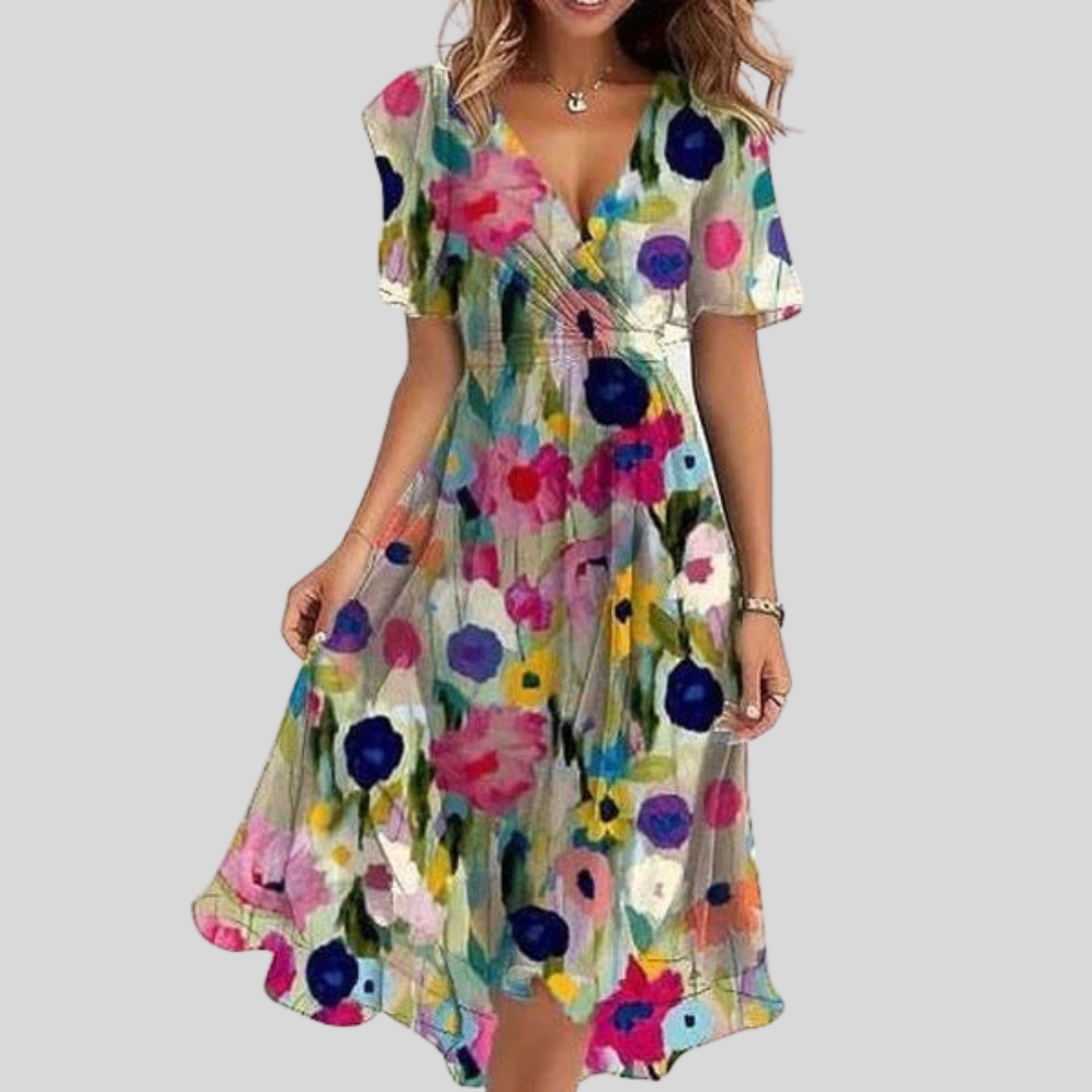 Floral Style Midi Dress for Women