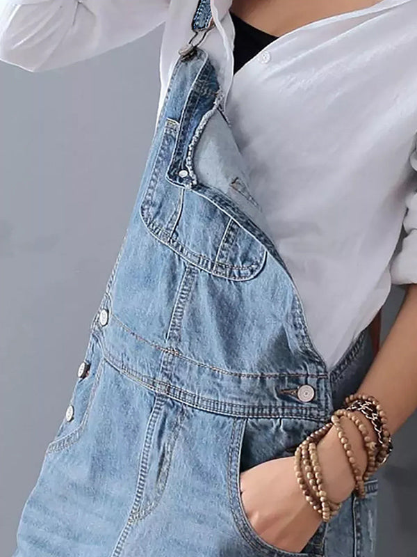 Women's Denim Overalls with Adjustable Straps