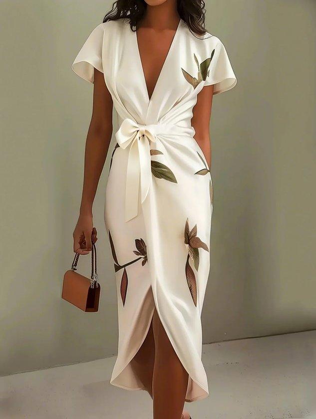Satin Wrap Dress for Women