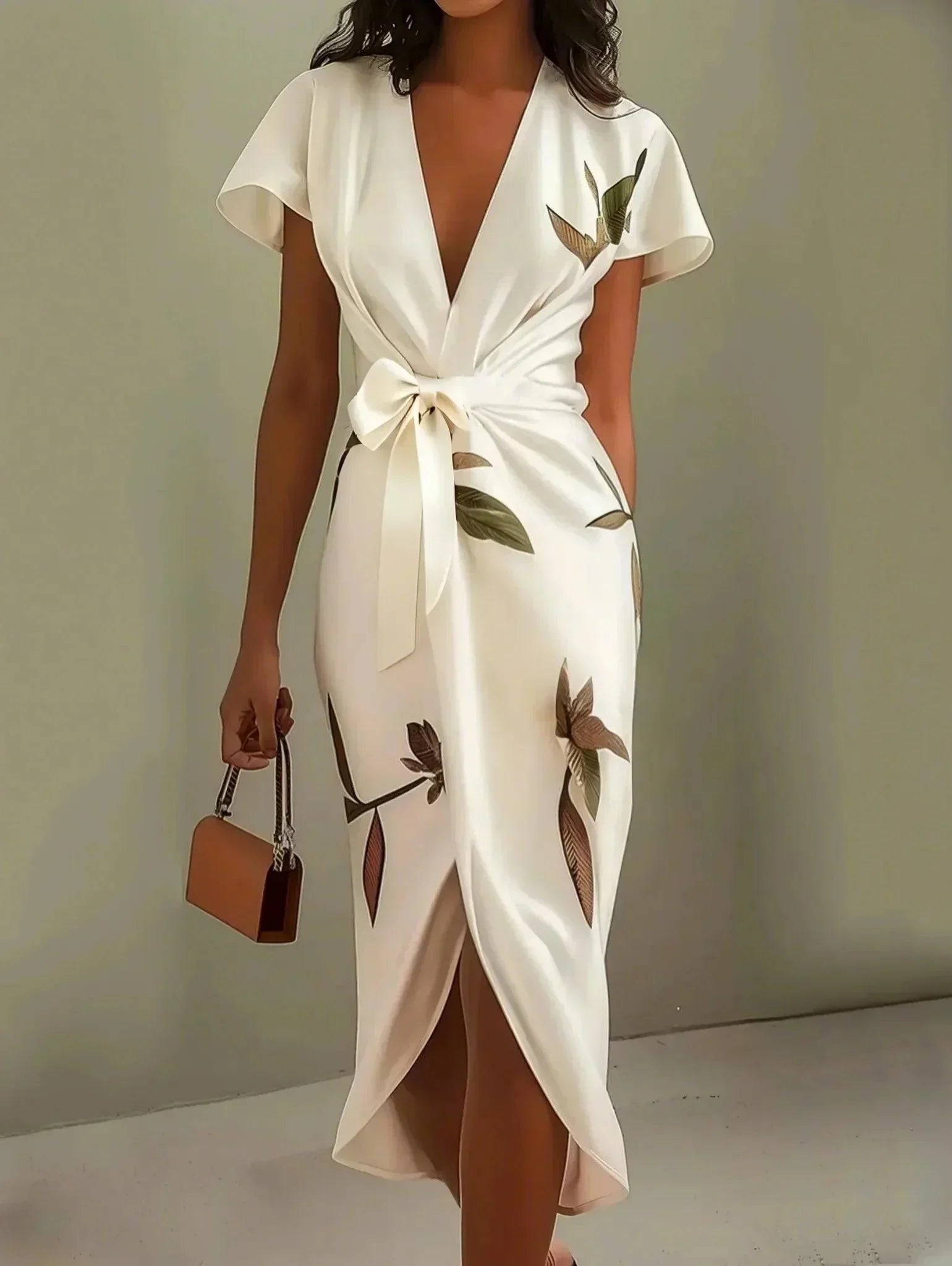 Satin Wrap Dress for Women