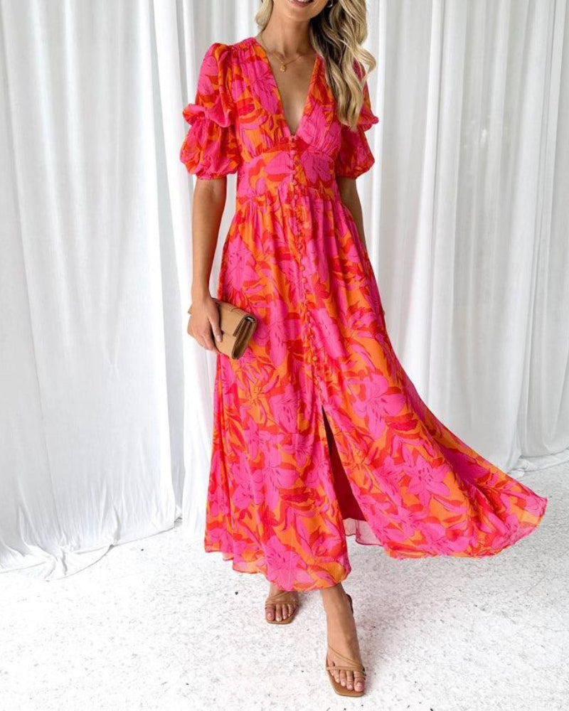 Maxi Dress with Floral Print for Women