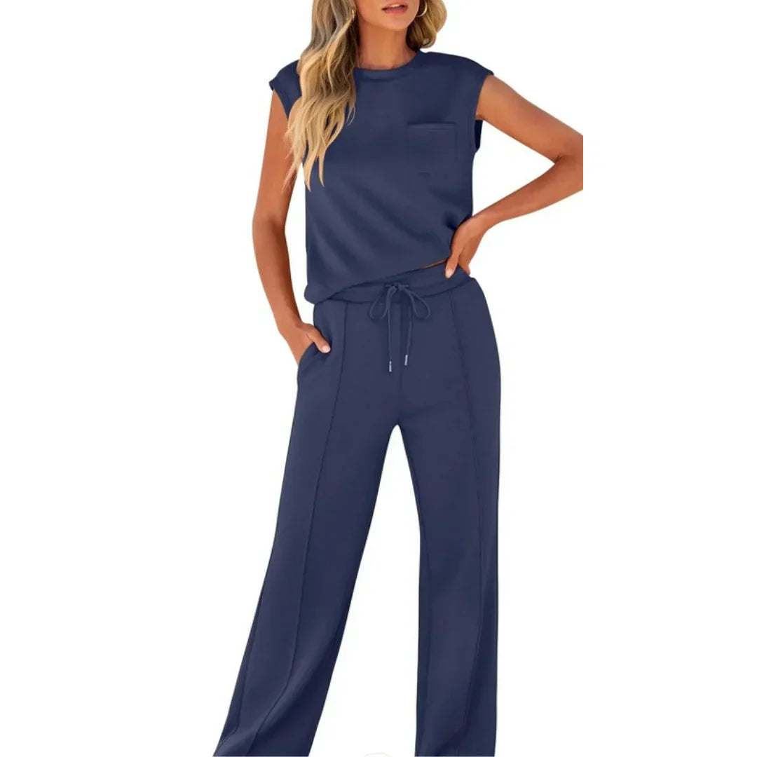 Women's Casual Sleeveless Top and Pants Set