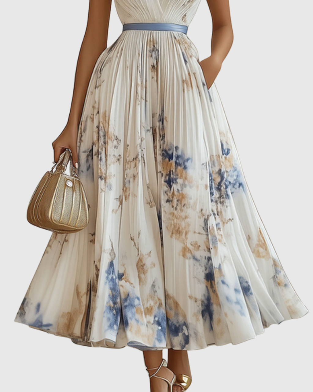 Pleated Maxi Dress for Women