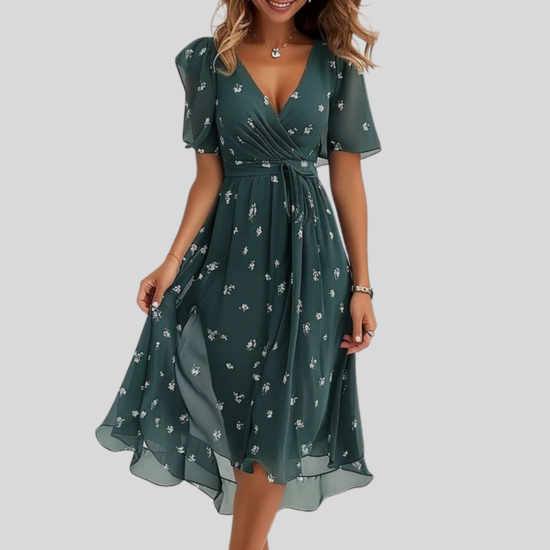 Floral Style Midi Dress for Women