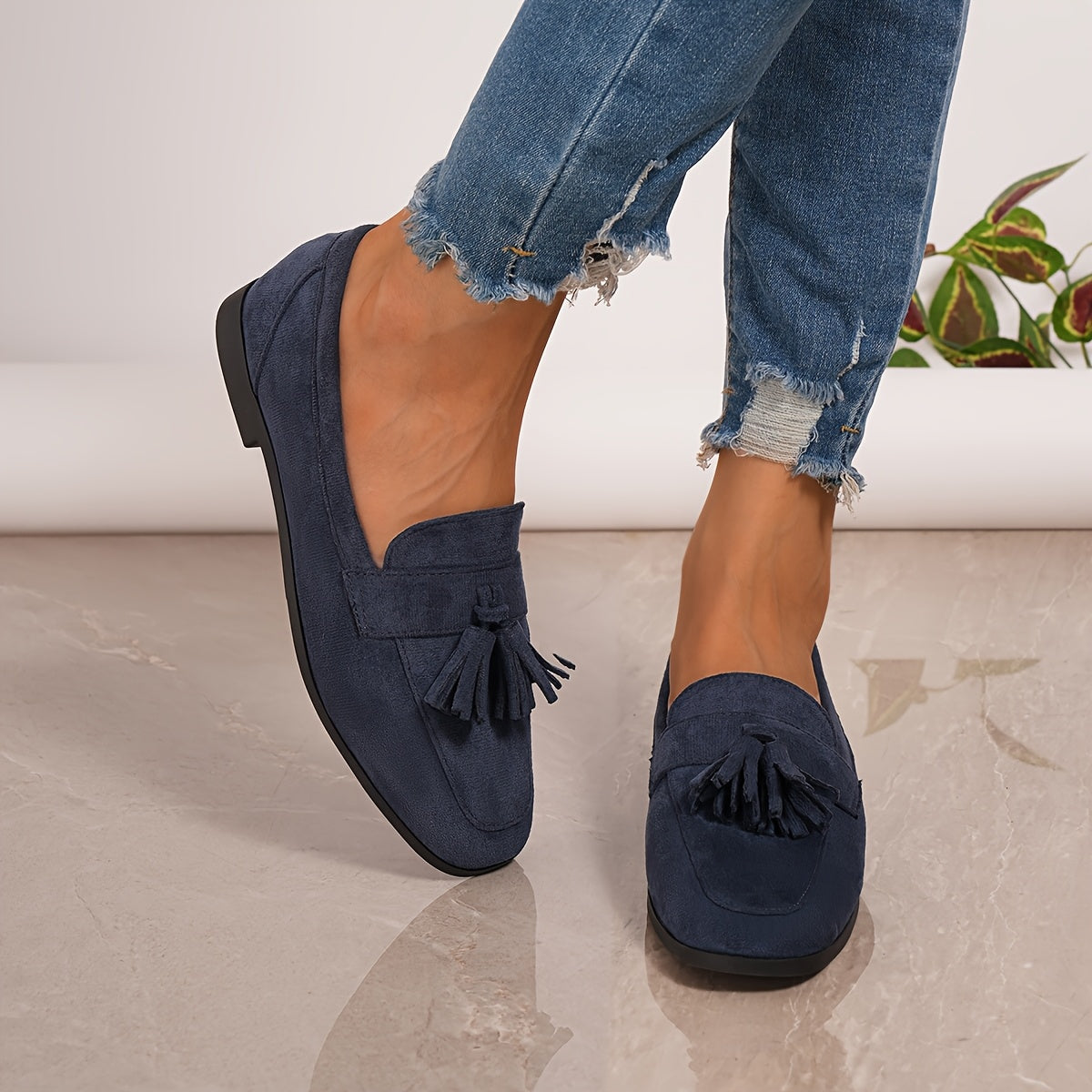 Low Sole Tassel Loafers for Women