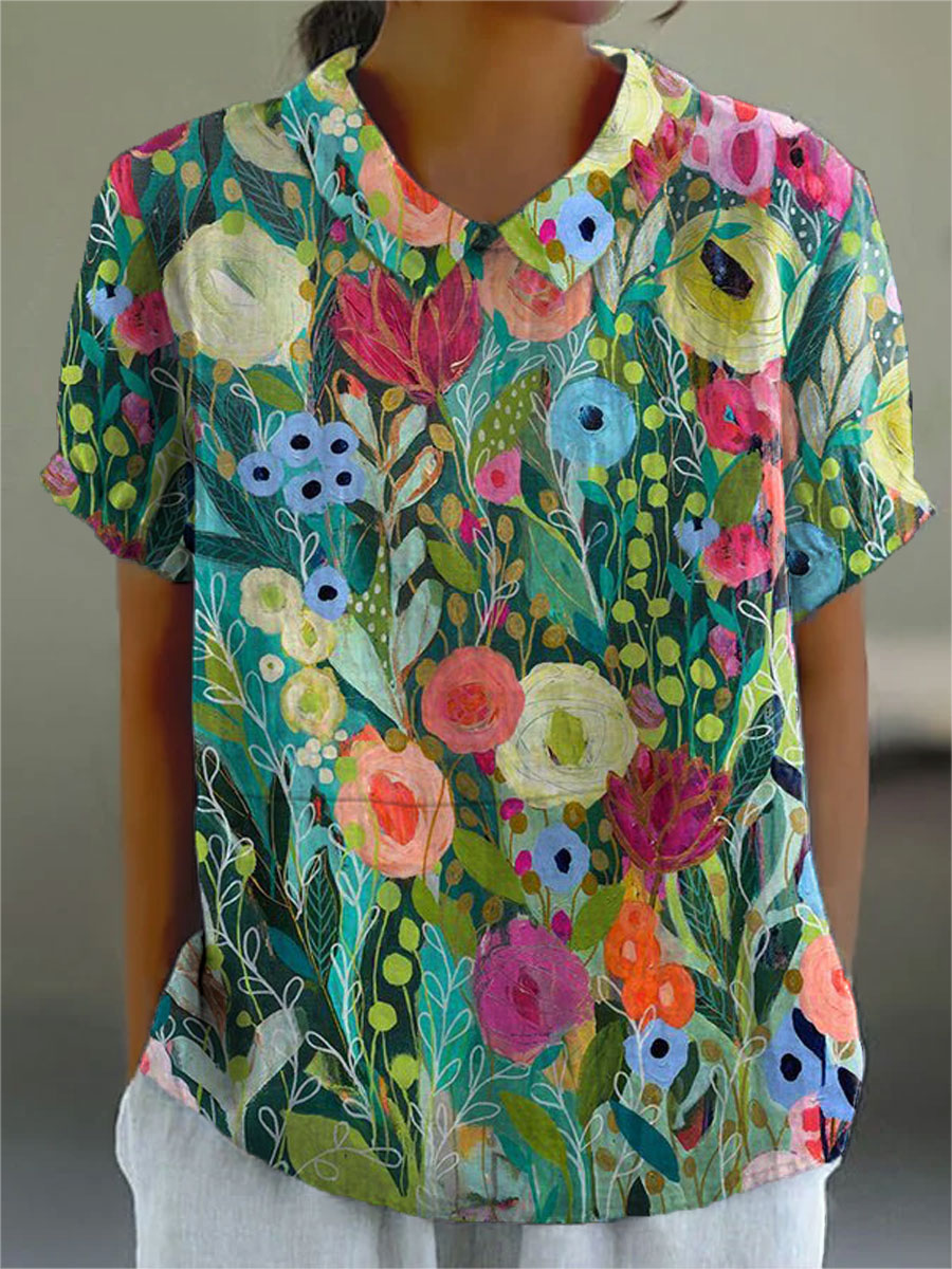 Women's Short Sleeve Printed Blouse | Perfect for Summer