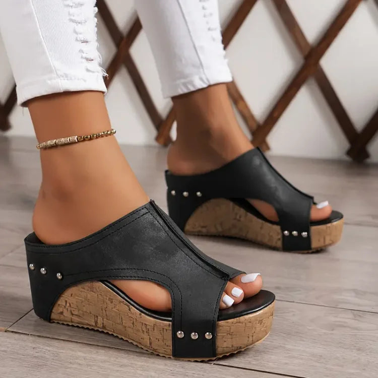 Platform Sandals with Studs for Women