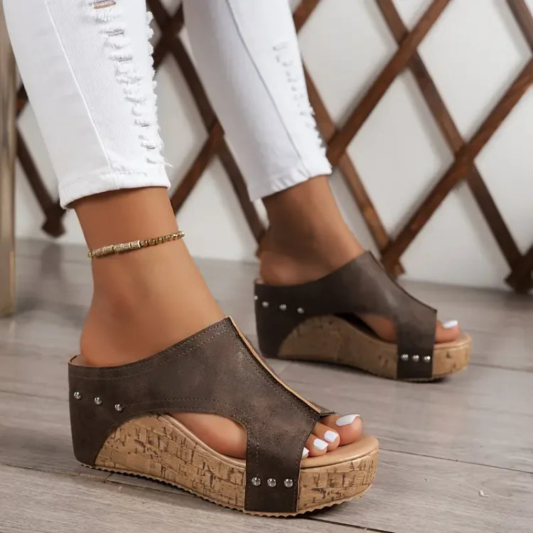 Platform Sandals with Studs for Women
