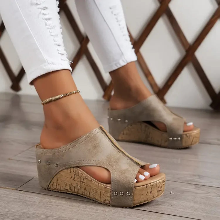 Platform Sandals with Studs for Women