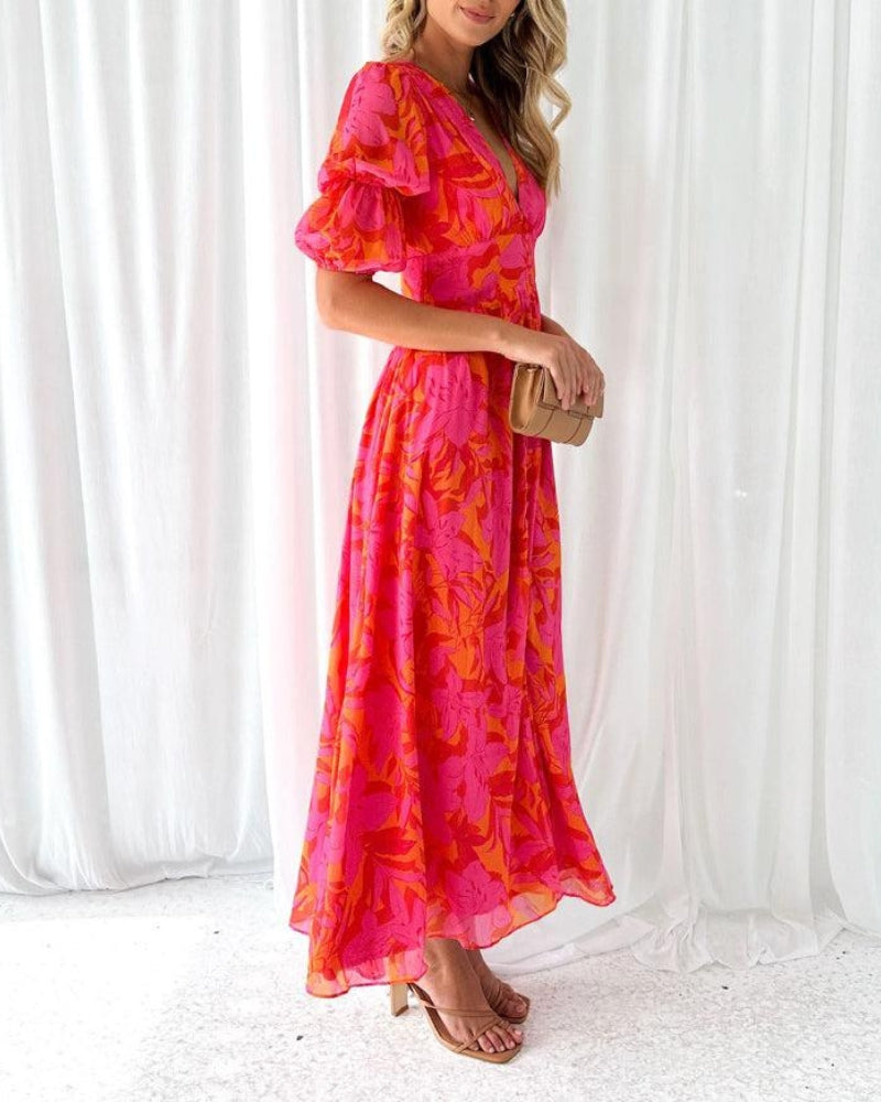 Maxi Dress with Floral Print for Women