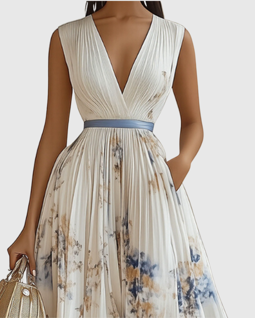 Pleated Maxi Dress for Women