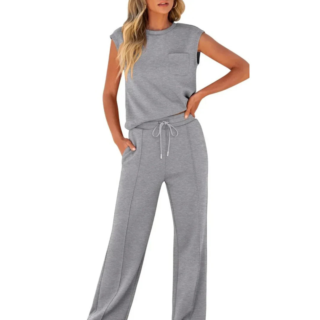 Women's Casual Sleeveless Top and Pants Set