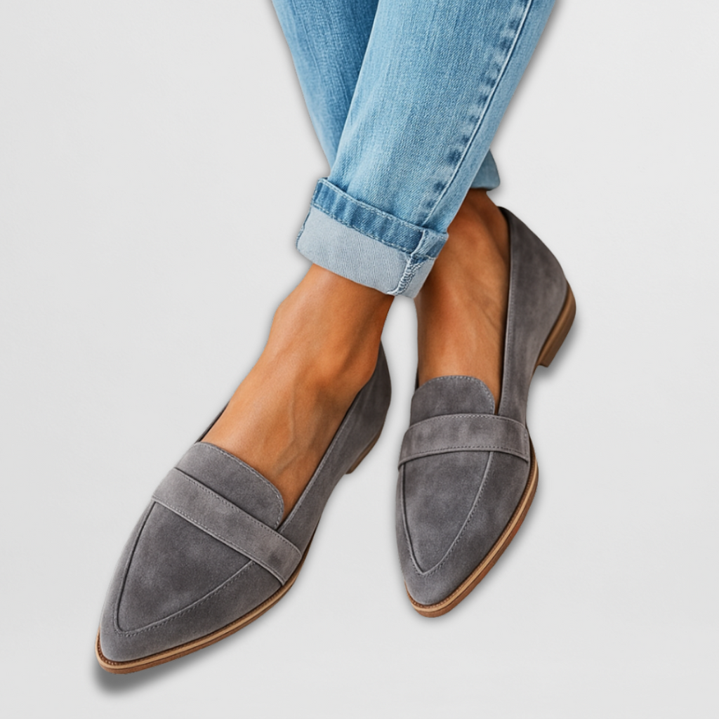 Suede Pointed Toe Loafers for Women