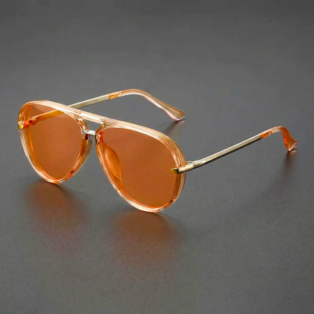 Aviator Sunglasses with Double Bridge Design for Women