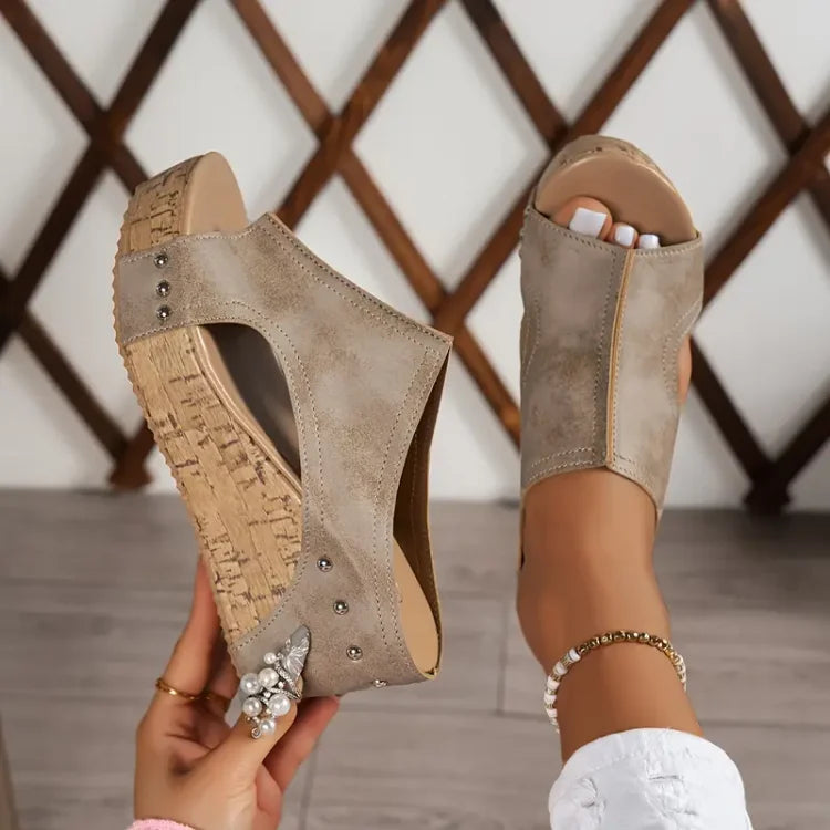 Platform Sandals with Studs for Women