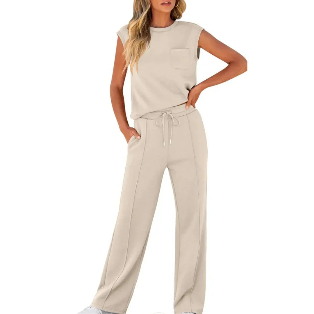 Women's Casual Sleeveless Top and Pants Set