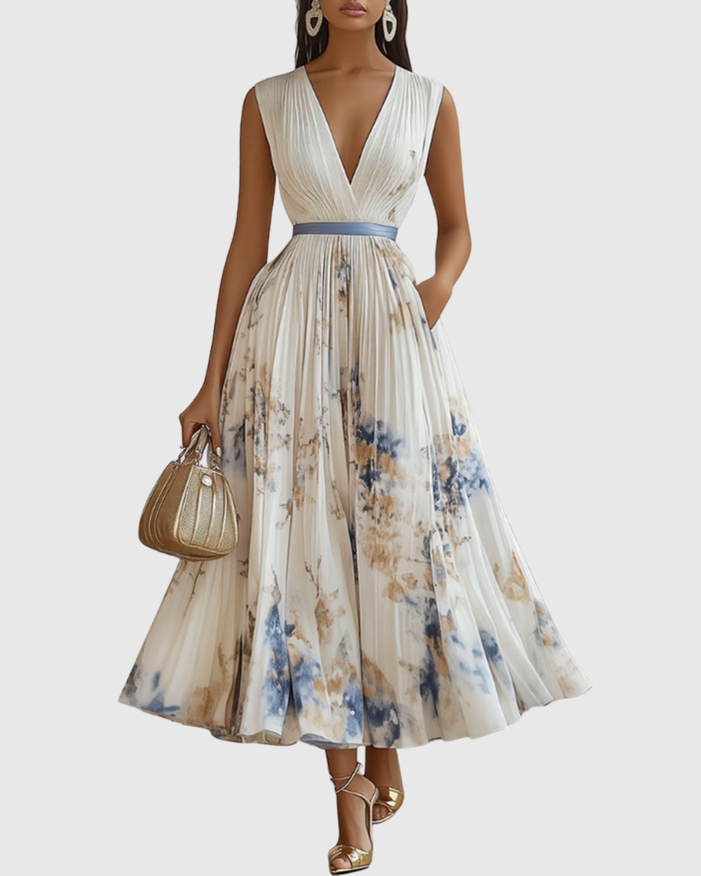 Pleated Maxi Dress for Women