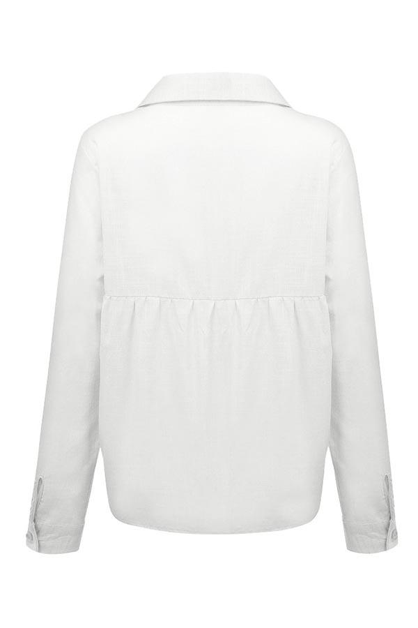 Casual Long Sleeve Linen Blend Shirt for Women