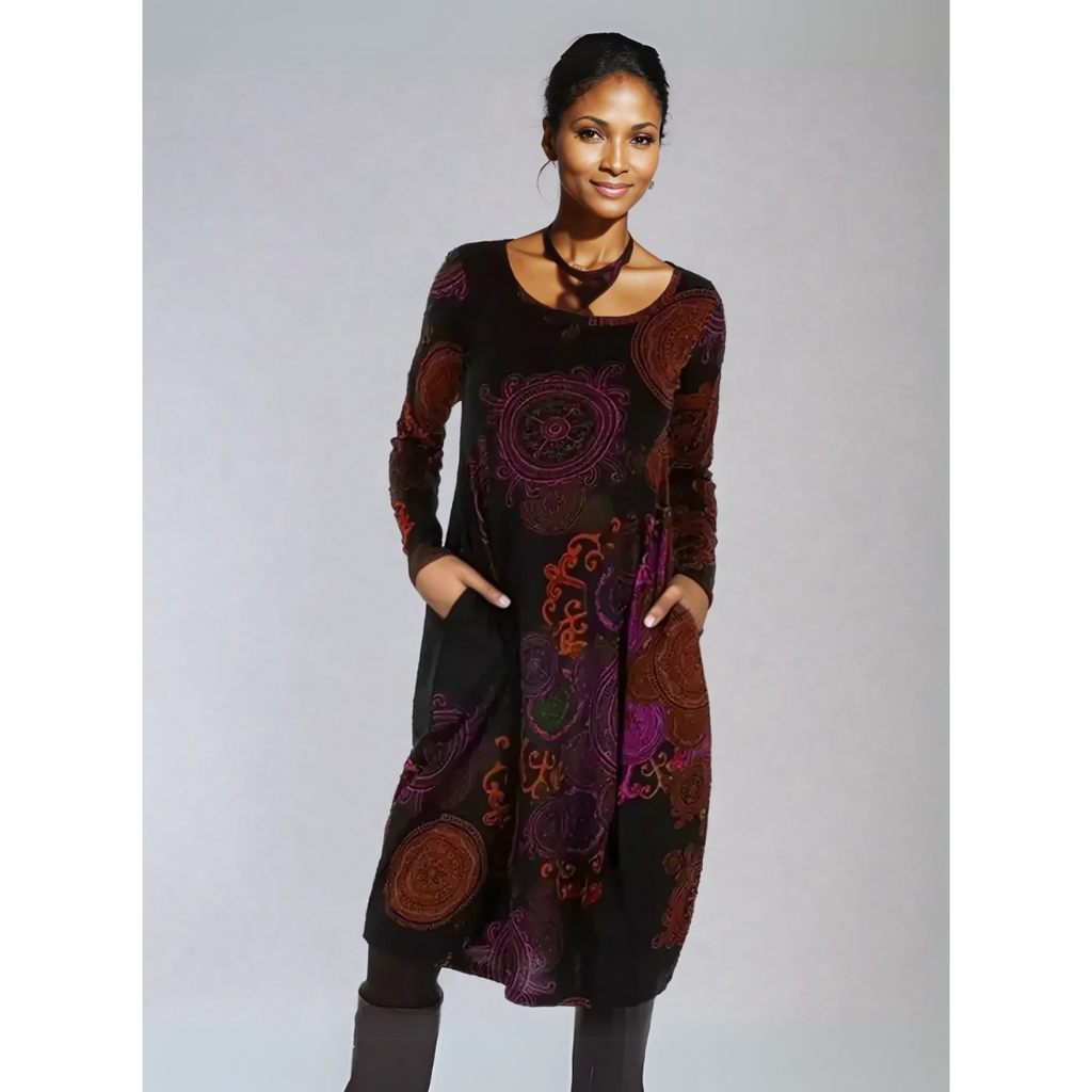 Midi bohemian dress for women