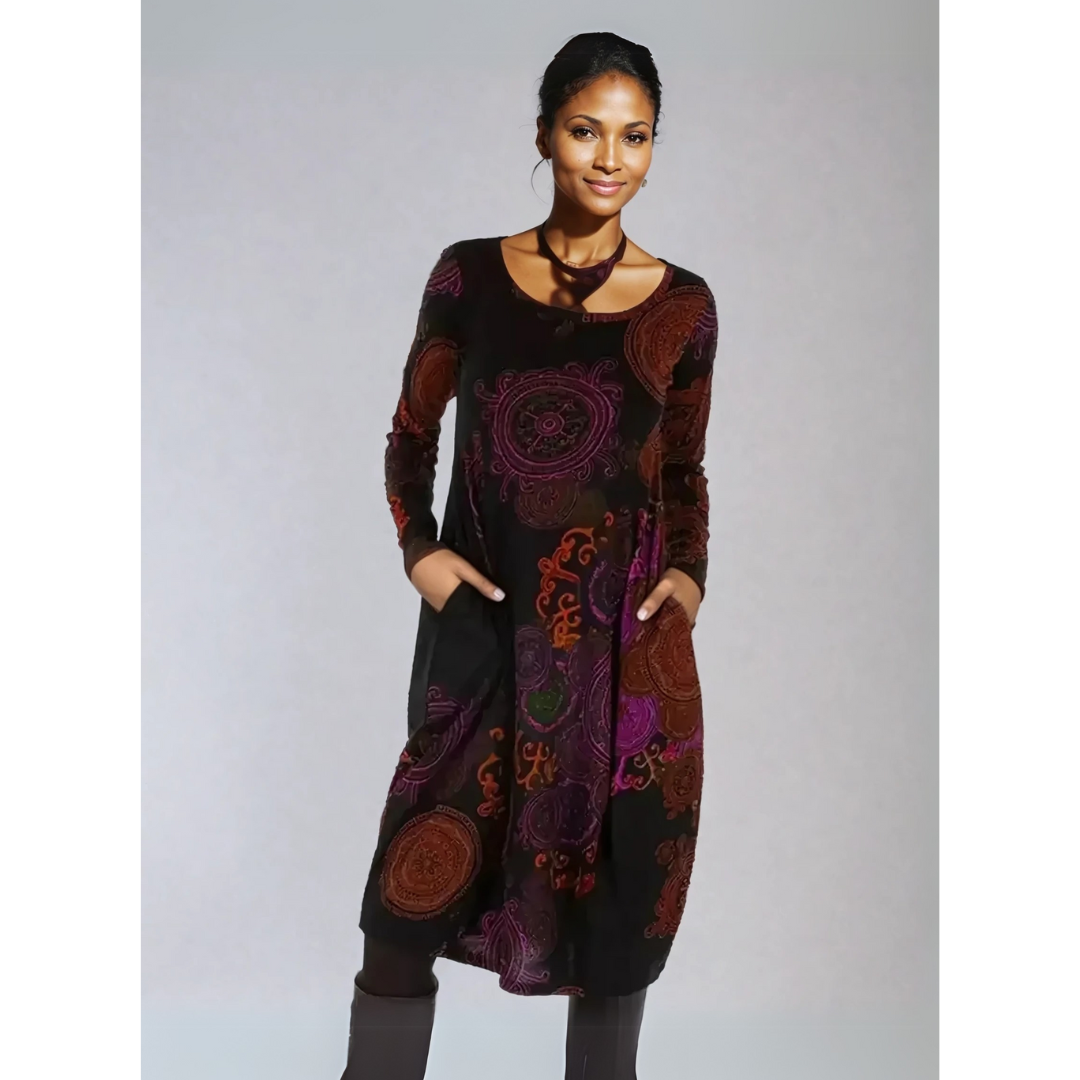 Midi bohemian dress for women