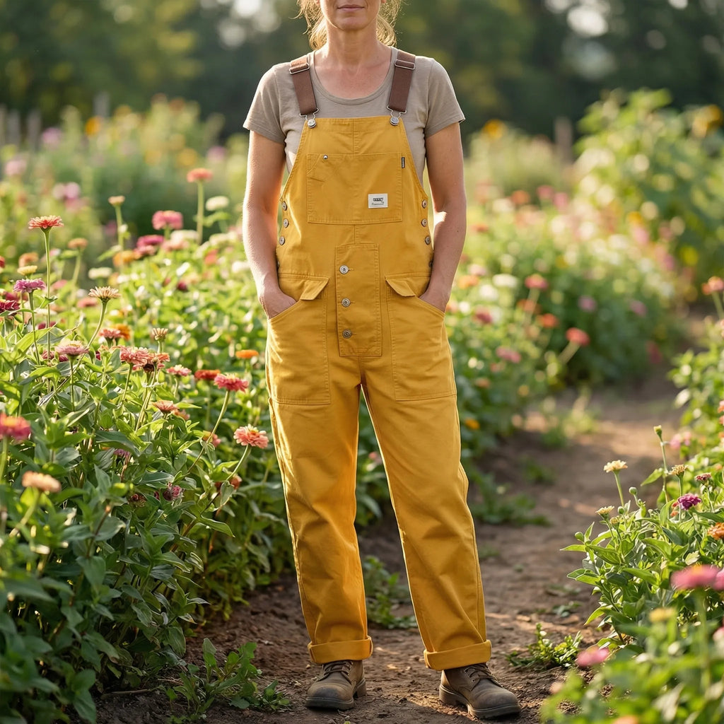 Cotton Canvas Bib Front Overalls for Women