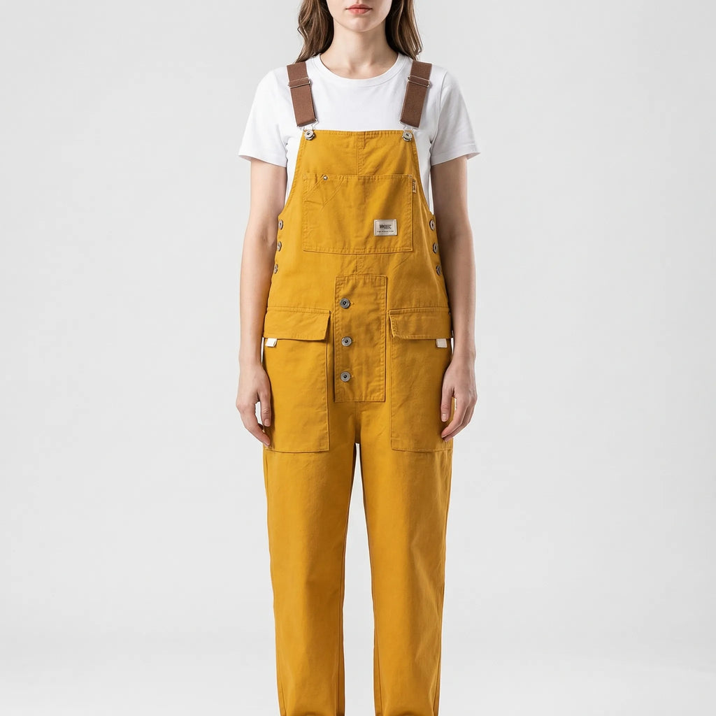 Cotton Canvas Bib Front Overalls for Women