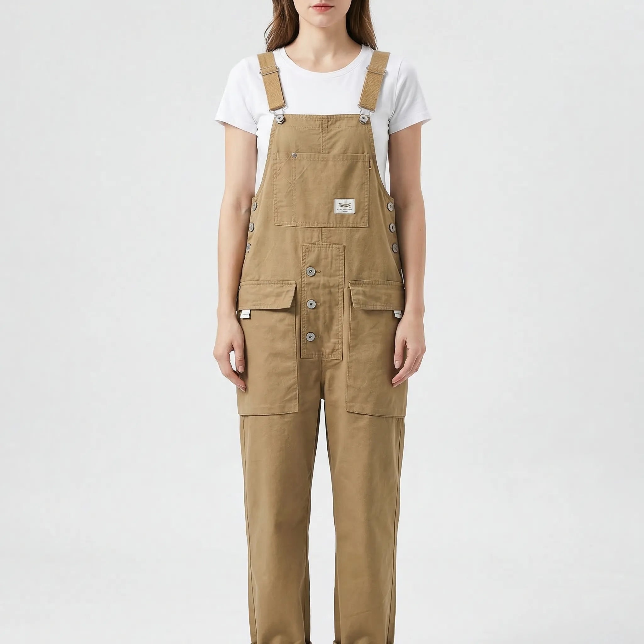 Cotton Canvas Bib Front Overalls for Women