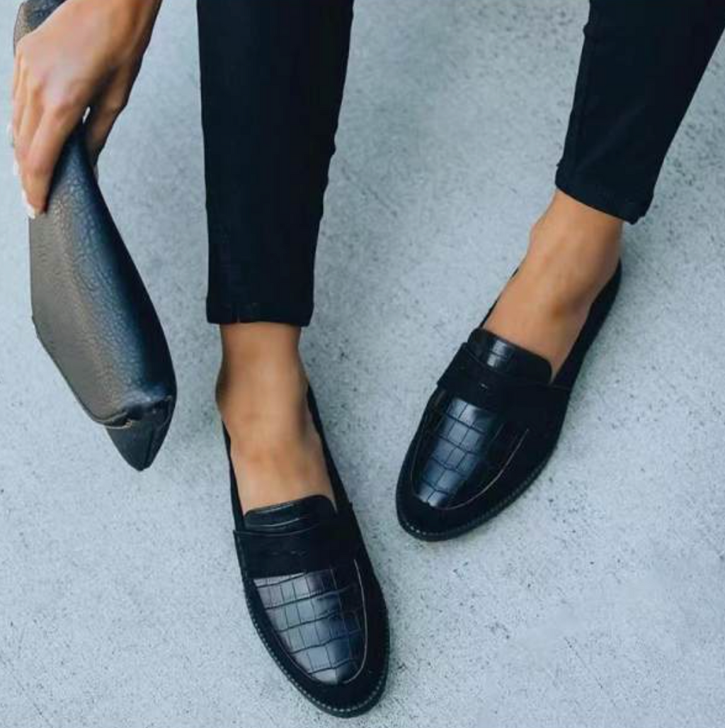 Textured Round-Toe Loafers for Women | Ideal for Everyday Wear