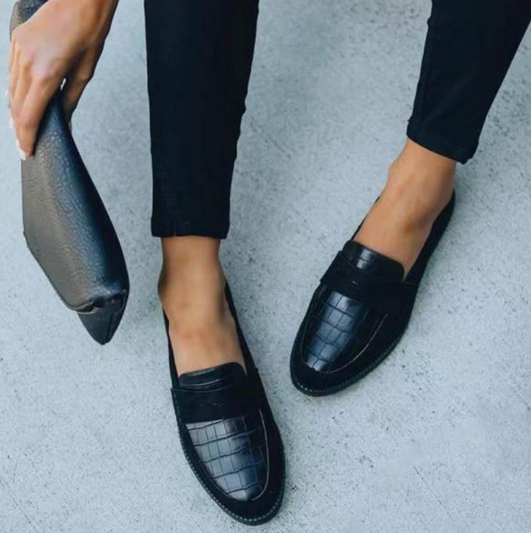 Textured Round-Toe Loafers for Women | Ideal for Everyday Wear