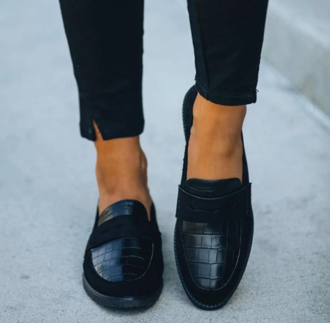 Textured Round-Toe Loafers for Women | Ideal for Everyday Wear
