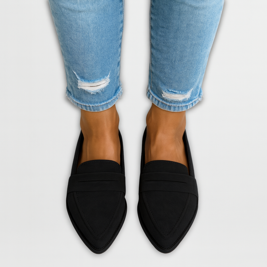 Suede Pointed Toe Loafers for Women