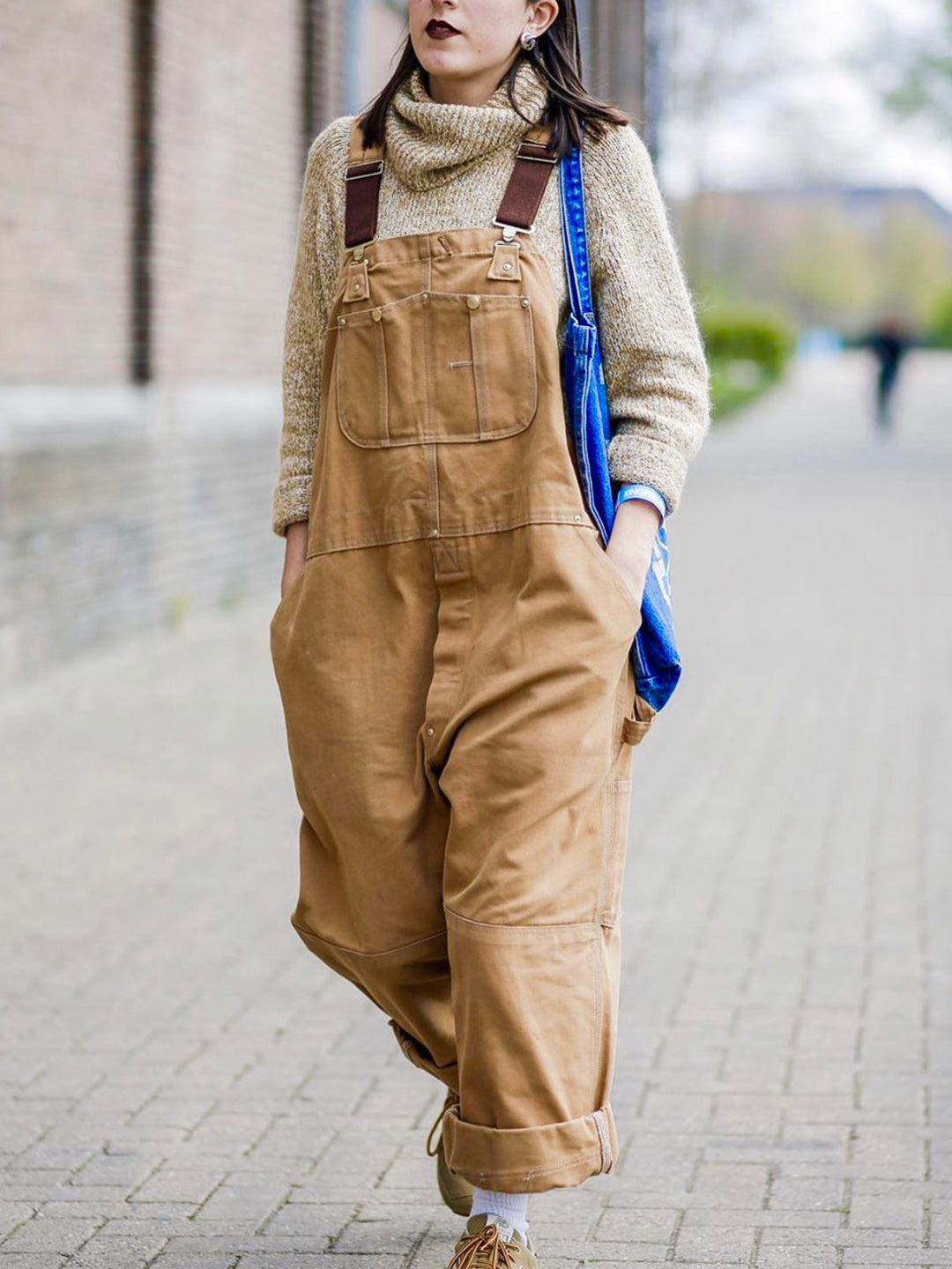 Cotton Loose Fit Gardening Overalls for Women