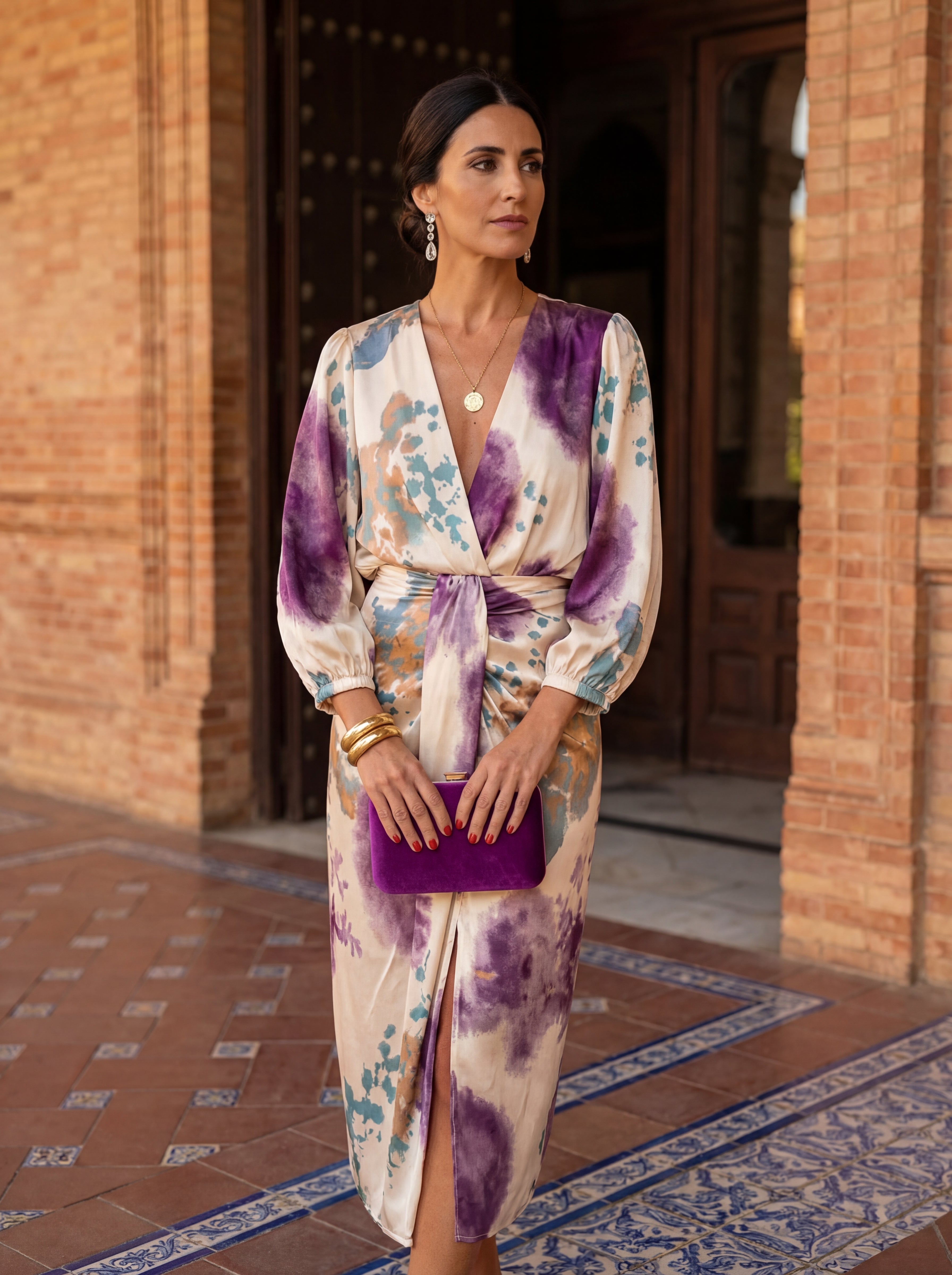 Wrap Dress with V-Neck for Women