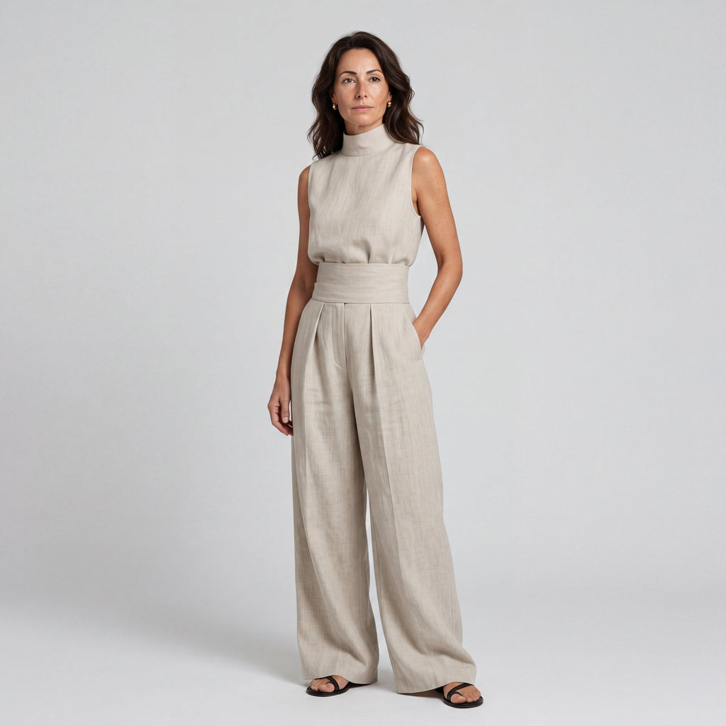 Women's Sleeveless T-Shirt and Wide-Leg Pants Set | Perfect for Summer