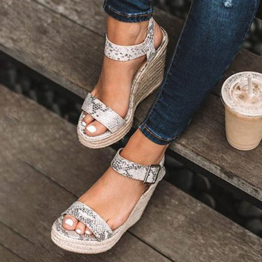 Patent Leather Wedge Sandals for Women